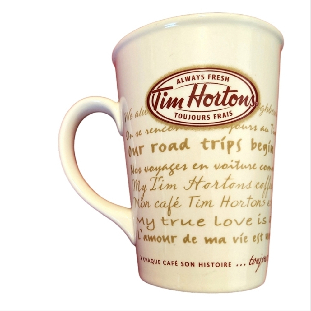 Tim Hortons Vintage Cream Red Ceramic Collector Coffee Mug Limited Edition EUC - Picture 5 of 7